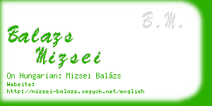 balazs mizsei business card